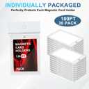 30pcs 100pt Magnetic Card Holders, One Card Touch Holder for Trading Cards, Baseball Card Protectors Hard Plastic, Magnetic Thick Card Display Case for Sports Cards, Game Cards