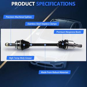 CV Axle Shaft Assembly Compatible with Hyundai Sonata GLS SE Limited 2.4L 2011 2013 2012 2014, Left Right Front (Driver Passenger) Side CV Joints 1 Pack