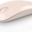 RAPIQUE Bluetooth Wireless Mouse  (BT5.1+USB) Slim Dual Mode Computer Mice with Quiet Click, Low Power, and 1600 DPI, Portable Cordless Mouse for MacBook, Laptop, iPad Pro/Air, Tablet (Pink)