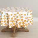 Horaldaily Fall Tablecloth 7070 Inch Round, Pumpkin Autumn Harvest Orange Washable Seasonal Table Cover for Party Picnic Dinner Decor