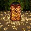 Cardinal Solar Lanterns Outdoor Waterproof Garden Decor, Christmas Cardinal Birthday Gifts for Women Mom Grandma,Hanging Metal Solar Lanterns LED Decoration(01-Red Bird)