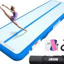 AWSUM Inflatable Air Gymnastics Mat 10ft/13ft/16ft/20ft/23ft Training mat 4/8 inches Thick tumbling mat with Electric Pump for Home/Gym/Outdoor (Blue/Blue)