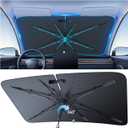 Car Windshield Sun Shade [2025 Upgrade] - Blocks 99.9% UV Rays | 99% Vehicles Compatibility Retractable Sun Shade for Car Windshield Shades for Front Windows Sunshade Medium (57" L x 32" W)