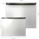 2PCS Large Stainless Steel Cutting Boards with Lip, Kneading Cutting Board Mats, Metal Cutting Board for Meat, Fruits, Vegetables, Bread, Baking, Non Adhesive (19.75" x 15.75", 15.75" x 11.5")