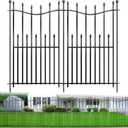 8 Panels No Dig Decorative Garden Fence, 40in(H)17.6ft(L) Heavy-Duty Rustproof Metal Panels, Outdoor Dog Barrier for Yard & Patio, Landscape, Border| Portable Temporary Fencing