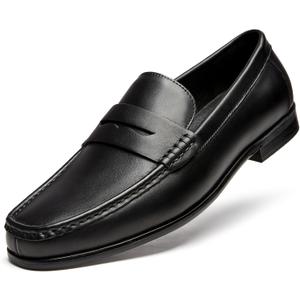 Journey West Mens Dress Shoes Slip on Penny Loafers for Men (US 8.5, Black)