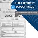 Clear Plastic Deposit Bags 9"x12" | Secure Bank Deposits, Cash Handling or Safe Currency Transportation | Sequential Barcodes | Tamper-Evident | Tear-Off Receipt for Security | 100-Pack
