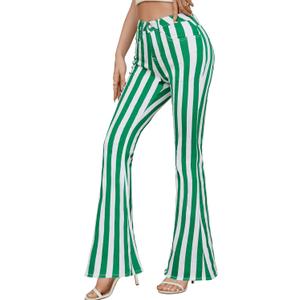 Flare Jeans for Women High Waisted Stretchy American Flag Bell Bottoms Denim Flare Pants (Green)