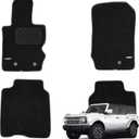 WENNEBIRD Superior Carpet Floor Mats for 2021-2026 Ford Bronco 4-Door (Not for Bronco Sport), 0.6-Inch Ultra-Thick, Noise-Reducing, All-Weather Waterproof Anti-Slip – 4-Pc Set