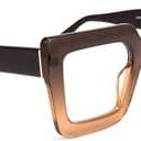 Zeelool Readers Thick Oversized Square Reading Eyeglasses for Women with Standard Anti-Reflective Coating Brandon VFP0306 (Tawny)