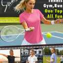 4 Pack Women's Workout Shirts Quick Dry Athletic Tops Short Sleeve Loose Gym Yoga Running Tee Curved Hem Side Split