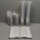 Charmount 24 oz Clear Plastic Cups with Lids and Straws, 100 Sets Disposable To Go Cups for Cold Drinks, Iced Coffee, Coffee Bar Accessories, Smoothies