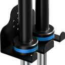 Barbell Wall Holder,Olympic Hanger,Garage Gym Bar Wall Rack,Vertical Barbell Mount Rack,Space Saving Commercial or Home Gym Accessory,Holds Under 33mm Bar Size (Bar Pattern Black 2 hooks)