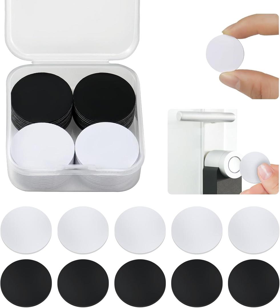 20 Pcs NFC Tags, Stickers Cards With Adhesive Back, Round Rewritable Cards, 504 Bytes Memory Compatible With NFC Enabled Phones (25mm) (White+black)