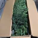 7FT Prelit Christmas Tree, Pre Lit Artificial Christmas Tree with 450 Lights and 2532 Branch Tips, Lighted Hinged Xmas Tree with Foldable Metal Stand for Party, Holiday, Home, Office (Green)