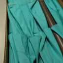 15FT Double Sided Patio Umbrella with Base Included Large Outdoor Market Umbrella with Crank Handle, UV Resistant Canopy, Sturdy Frame for Garden, Poolside, Deck, Green Stripes