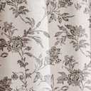 WOUVMA Black Shower Curtain Floral Cotton Linen Cottagecore Shower Curtain for Bathroom 72" W x 72" L
