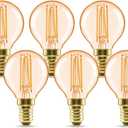 LVWIT 4W E14 G45 LED Filament Bulb, 6 Pack