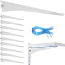 Gisafai 10 Pack Shelf Bracket Adjustable Shelving Brackets Single Track Twin Track System Metal Stand for Shelving Shelf Standard Stand for Stores Closet Kitchen(White,12 Inch)