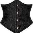 Scarlet Darkness Corset Belt for Women Fishbone Wide Waist Corset Pirate Belt (18, Black Jacquard)