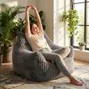 Bean Bag Chair for Adults, Oversized Memory Foam Bean Bag Chairs, Soft Corduroy Comfy Lounge Chair for Bedroom, Living Room & Reading Nook, Floor Chair Sofa, Armrest Bean Bag Chair