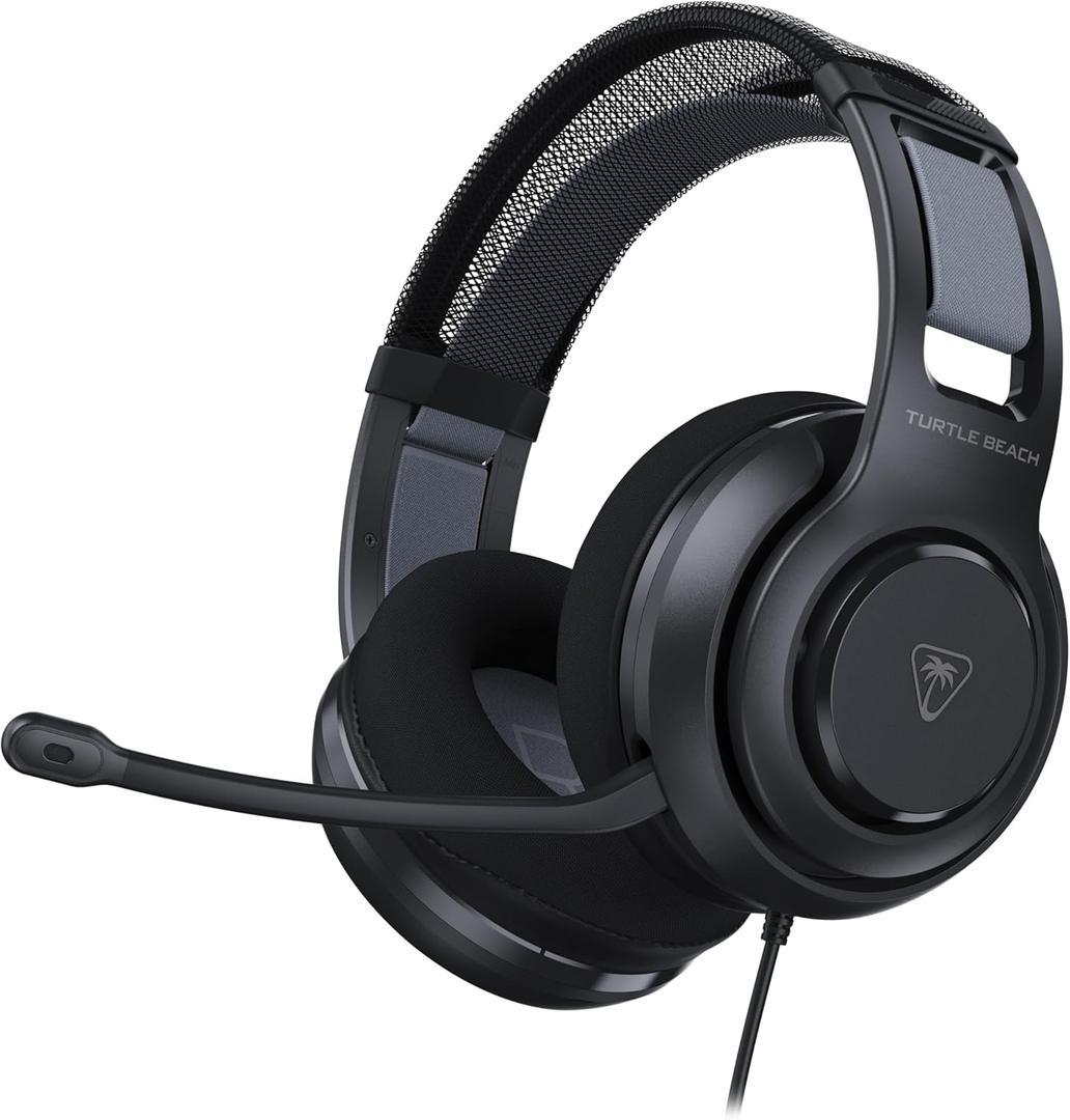Turtle Beach Atlas 200 Wired Multiplatform Gaming Headset for Xbox, PlayStation, PC w/ 3.5mm Wired Connection - 50mm Nanoclear Drivers, Flip-to-Mute Mic, Memory Foam Cushions - Black
