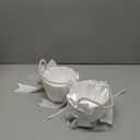 2 Pcs Wedding Flower Girl Baskets with Cute Pearl Handle Bowknot Satin Flower Baskets for Wedding Ceremony, Ivory