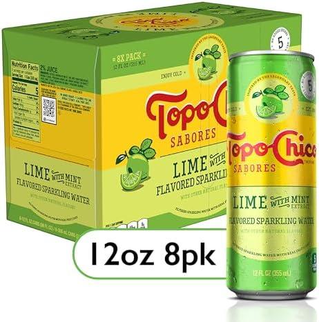 Topo Chico Sabores Lime with Mint Extract 12oz 16pk