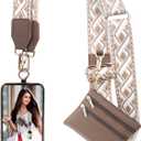 XANGNIER Clip and Go Strap for Phone with Wallet Crossbody, Phone Strap with Zippered Wallet, Adjustable Anti Theft Cellphone Lanyard for Women, Cellphone Chain Accessories