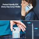 Miroddi for Magsafe Wallet Stand, Magnetic Phone Wallet for iPhone 16/15/14/13/12 Series, Leather Magnetic Cards Holder, Fits 5 Cards, RFID Blocking, Slim, Blue