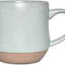 Bosmarlin Large Stoneware Speckled Coffee Mug, Big Ceramic Tea Cup, 17 Oz, Dishwasher and Microwave Safe (Mint Green, 1)