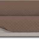 Easy-Going Reversible Couch Cover for 3 Cushion Couch Sofa Cover for Dogs Water Resistant Furniture Protector Cover with Foam Sticks Elastic Straps for Pet Cat (Sofa, Brown/Brown)