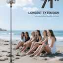 71 Phone Tripod & Selfie Stick, Portable All-in-One Extendable Cell Phone Tripod Stand, with Wireless Remote Control for iPhone/Samsung/Android/Camera