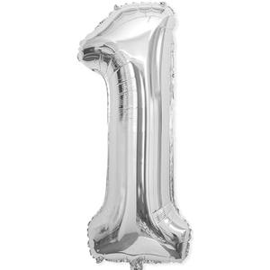 Pack of 3 1 Balloon, Number 1 Balloons 40 Inch, Silver Large Big Foil Number 1 Balloon for First Birthday Party Graduation Wedding Anniversary Baby Shower Bachelorette Decorationss Supplies (Silver)