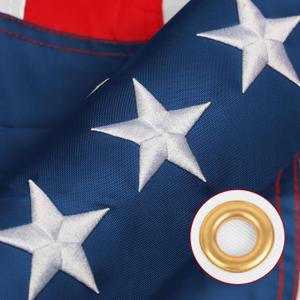 3x5 Ft American Flag for Outside,USA Flag Heavy Duty Double-Stitched Long Lasting US Flags,UV Protection Fade Resistant and Waterproof Nylon, Deluxe Embroidered Stars,Sturdy Brass Grommets for High Wind, Stars and Stripes Outdoor Outside