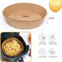 Ailun Air Fryer Paper Liners 8inch, 100PCS Non-Stick Parchment Paper,Oil Resistant,Disposable Food Grade Free of Bleach Paper Round for 5-8 QT Air Fryer Baking Roasting Microwave