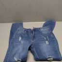 KUNMI Women's Ripped Skinny Jeans Distressed Stretchy Denim Pants (8, M001-blue)