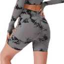 ZMTTO Tie Dye Workout Shorts for Women High Waist Scrunch Butt Lift Seamless Booty Gym Yoga Shorts S