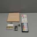 Mini Watercolor Paint Set, 12 Colors Portable Pocket Watercolor Travel Kit with 8 Grid Wood Paint Palette, Sketchbook, Metal Clip, Water Brush for Painters Artists Students