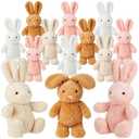 WILLBOND 12 Pack 12'' Easter Bunny Stuffed Animal Bulk Rabbit Plush Toys Soft Stuffed Bunny for Room Decorations Birthday Gifts Easter Party Favors (White,Beige,Dark Brown,Pink)