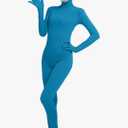 Full Bodysuit Include Felt Eye Mask  Dancewear Solid Color Spandex Zentai Unitard, M/L