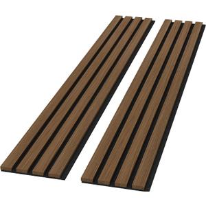 ROOMTEC Acoustic Wood Wall Panels, 94.49 x 12.6 Soundproof Wall Panels, Wood Slat Wall Panels for Wall Decor (Walnut)