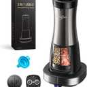 Sangcon Electric Salt and Pepper Grinder Set Shaker 2 IN 1 - USB RECHARGEABLE Salt and Pepper Mill with Charging Base, Adjustable Coarseness Automatic Grinder with Light, House Warming Cooking Gifts