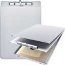 Henoyso Metal Storage Clipboard Bulk Heavy Duty Aluminum Clip Board for Teacher Contractor Medical Construction Office School Classroom, 12.6x9.2x1 Inch, Fit Letter Size 8.5x11 Inch Paper(1 Pcs)