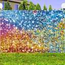 7 x 5 ft Colorful Backdrop Birthday Background for Women Princess Neon Sequin Square Shimmer Decoration for Anniversary Party (Non-Glowing Brilliant Design) (Pink, 7 * 5 ft)