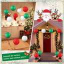 Treela 24 Pcs Christmas Paper Lanterns Xmas Hanging Paper Lanterns Assorted White Green Red Paper Lantern Lamps Round Paper Hanging Party Decoration