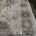 Rugflix 9x12 Area Rugs for Living Room, Machine Washable Rug Non Slip Stain Resistance, Large Rug Vintage Distressed Soft Carpet for Bedroom, Dining Room, Home Office, Beige Grey