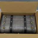 DECOR4SEASON Vintage Wooden Treasure Chest Decorative Box with Lock - 12.2" x 7.1" x 7.1", Black