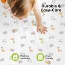 2 x 2-Pack Mini Crib Sheets Fitted - 38x26 Pack N Play Sheets for Pack and Play Mattress, Organic Cotton, Soft & Breathable Playard Bedding, Neutral Mini Toddler Bed Cover for Boys, Girls (KeaSafari)