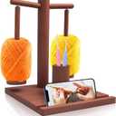 Wooden Yarn Holder for Crocheting and Knitting, Magnetic Yarn Holder with 2 Spinner, Yarn Holder Spinner for Crochet Lovers